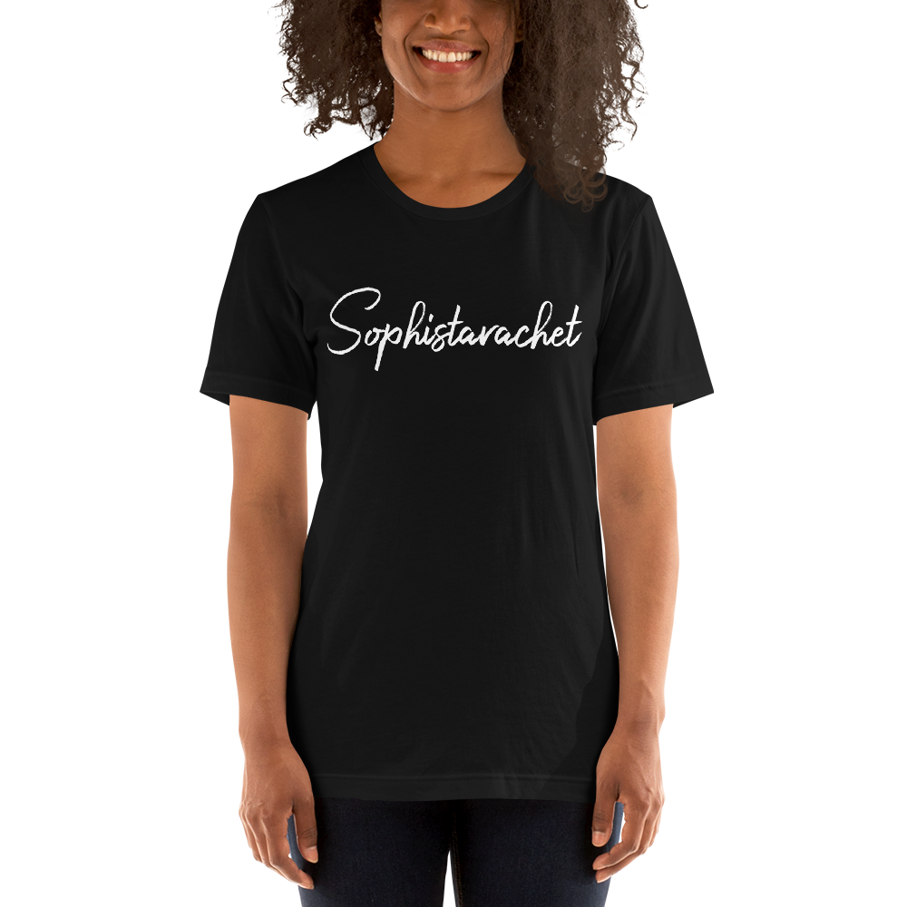 Sophistarachet Short-Sleeve Unisex T-Shirt white lettering